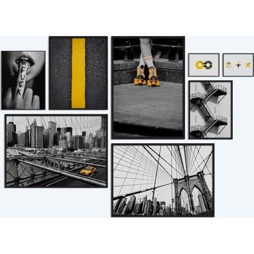 Photograph Manhattan Landscape Picture Home Decor Nordic Canvas Painting Wall Art Gray Style Scenery Poster for Living Room