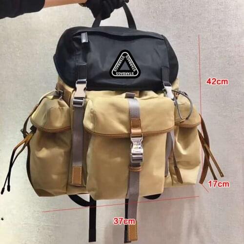 Italian starbags pra2021 new nylon cloth splicing contrast mens backpack business bag fashion trend Student Backpack