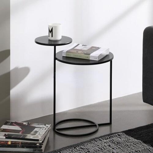 Modern Nordic Coffeetable Fashion Side Table Two Layers Coffee Table Metal Desk Home Furniture Modern Living Room Sofa Side