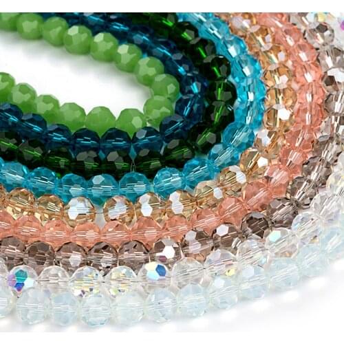 Shiny Colorful 30pcs 8mm Round Faceted Crystal Glass Beads for Making Jewelry Diy Beads Spacer Glass Beads for Jewelry Making