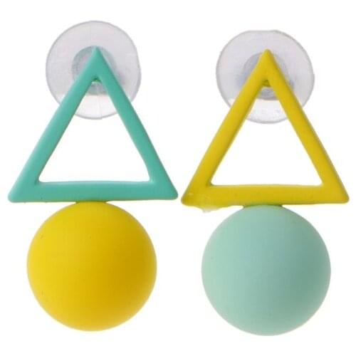 Fashion Jewelry Big Long Acrylic Black White Triangle Studs Earrings For Women E56A