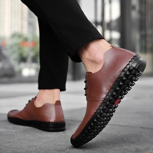 Sapato Masculino Casual 2020 New Men Shoes Casual Breathable Sapatos Zapatos Hombre Cuero Leather Leisure De Sneaker Fashion