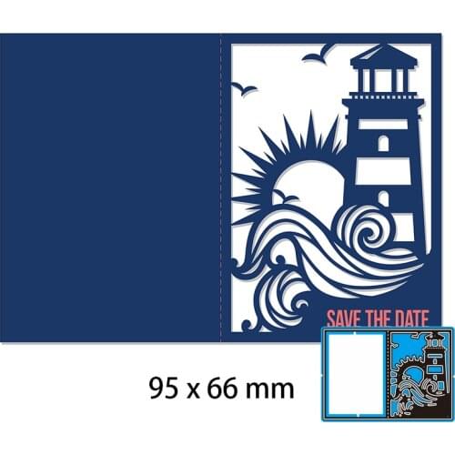 Metal Cutting Dies Sun Waves Sea Goose Lighthouse New Scrapbook Decoration Template Embossing DIY Paper Card Craft 95*66mm