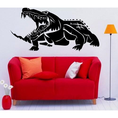 Crocodile Wall Decal Animal Beast Alligator Predator Wall Stickers Crocodile Silhouette Vinyl Interior Home Kids Room Decor C293