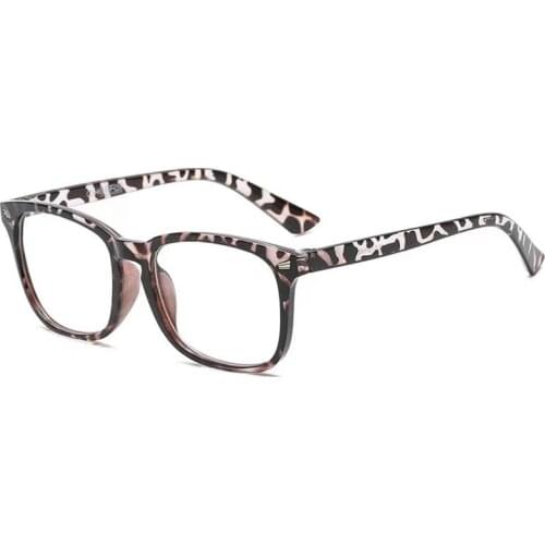2021 New Retro Leopard Square Anti-blue Light Computer Glasses Large Size Leopard Reading Glasses Flat Glasses