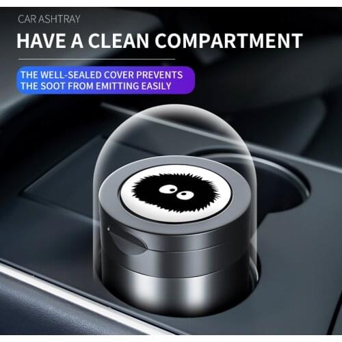 Portable Car Ashtray Cigarette Smoke Ashes Holder For Car With LED Light Flame Resistance Smokers Cup Accessories