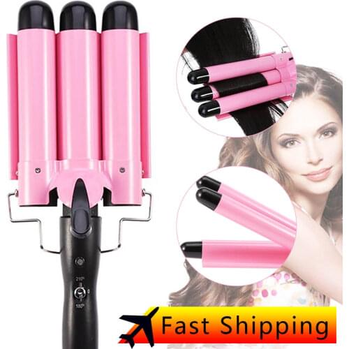 Hair Curling Iron Ceramic Professional Triple Barrel Egg Roll Hair Wave Styling Tools Styler Wand Curler 20-32mm One Key Control