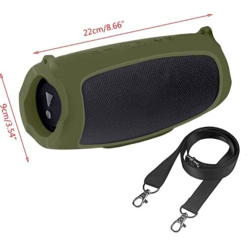Silicone Protector Case Protective Cover With Strap for -JBL Charge 5 Speaker K5DB