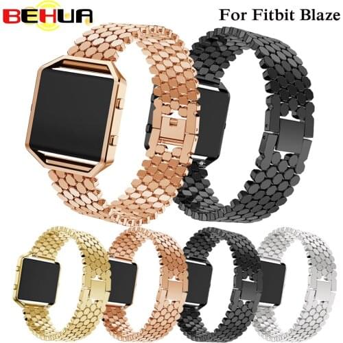 Fish-scale pattern Replacement Wrist watch Band Strap Frame For fitbit Blaze bracelet for women man watches stainless steel band