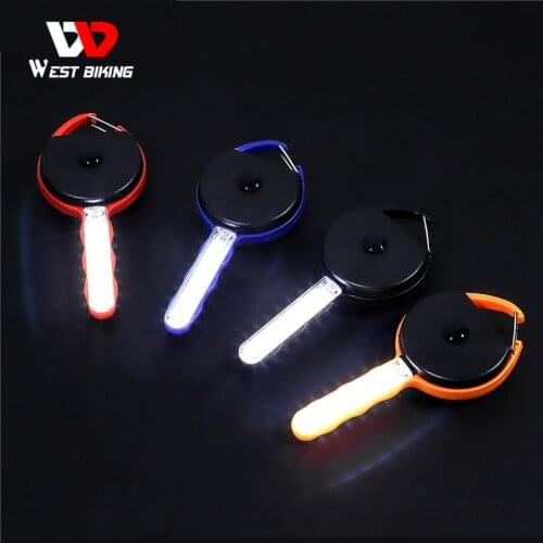 WEST BIKING Mini Portable Light LED 3 Modes Keychain Lamp Camping Flashlight Safety Key Shape Multicolor Mini Torch Light