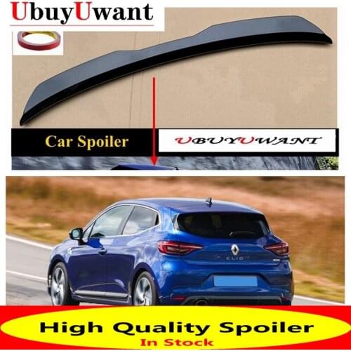 Rear Roof Lip Spoiler For Renault NEW Clio Hatchback Spoiler 2020 2021 Spoiler ABS Universal Car Tail Wing Decoration