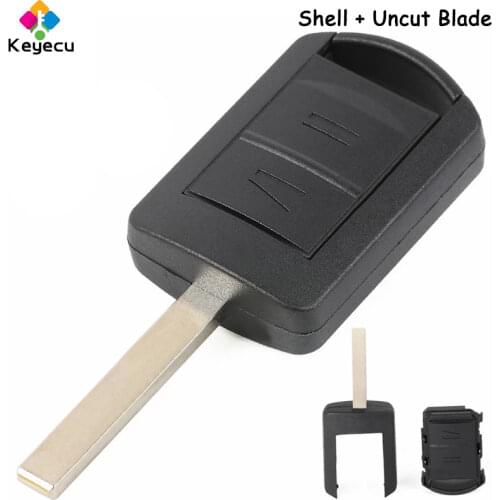 KEYECU Replacement Remote Control Car Key Shell Case - 2 Buttons & HU100 Blade - FOB for OPEL VAUXHALL Corsa Agila Meriva Combo