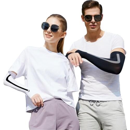 1 Pair Arm Sleeves Ice Silk Sunscreen Sleeves Long Gloves Sun UV Outdoor Sports Cycling Cuff Arm Warmer