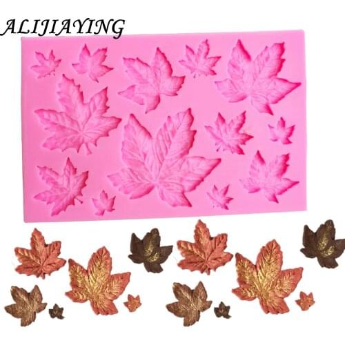 1Pcs Maple Leaf 3D Silicone Mold Chocolate Candy Fondant Cake Decorating Tools Cupcake Molds Kitchen Bakeware D0973
