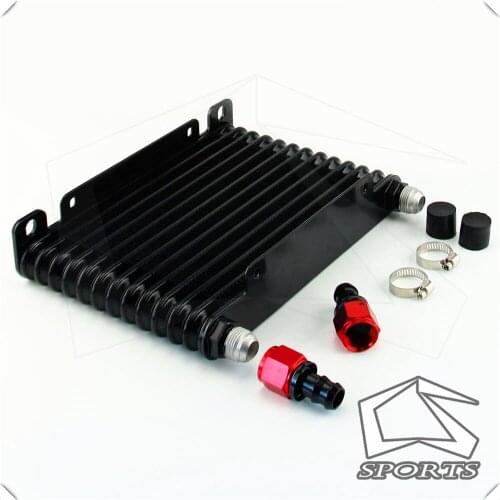 10-AN 32MM 13 ROW ENGINE/TRANSMISSION RACING COATED ALUMINUM OIL COOLER+Fitting