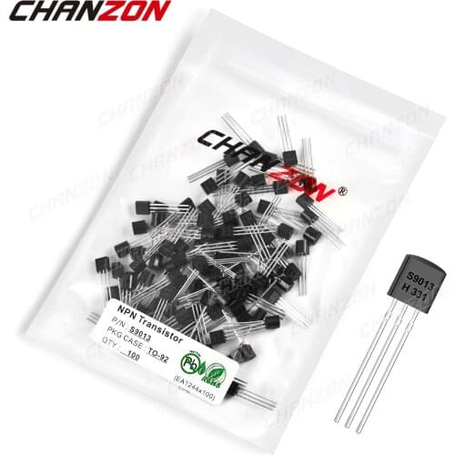 100Pcs S9013 TO-92 NPN Transistor Bipolar Junction BJT Triode Tube Fets 0.5A 25V S 9013 Integrated Circuits