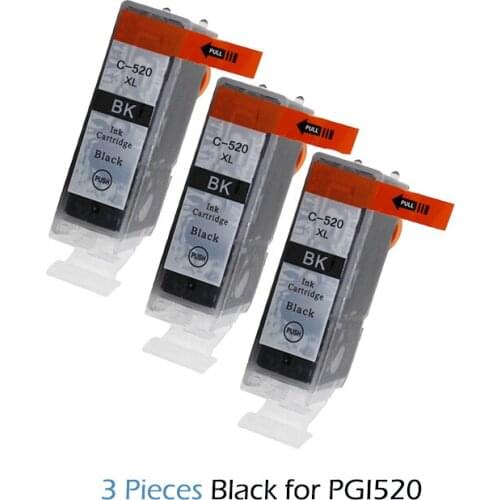 2020 NEW For canon 3pcs PGI-520 Compatible Ink Cartridge for canon PIXMA IP3600/IP4600/IP4700/MX860/MX870/MP540 Inkjet printer