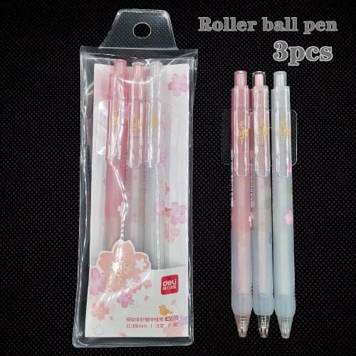 3 pcs 0.38mm black writing pen gel pens pink student pen office ballpoint pen school pen material office black ink luxury ballpo