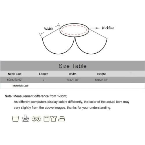 40GC White Ruffles Lace Rim Fake Collar Detachable Embroidery Floral Necklace Choker with Adjustable Strap Wedding Decor