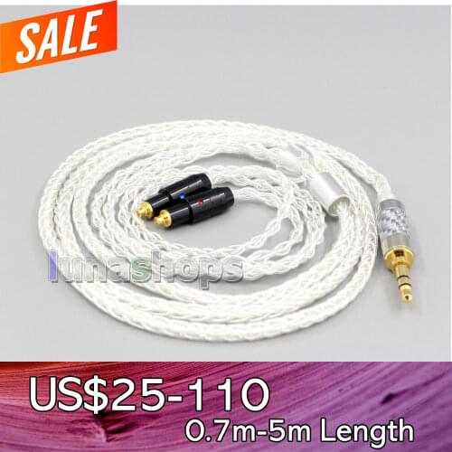 LN006571 2.5mm 4.4mm XLR 3.5mm 8 Core Silver Plated OCC Earphone Cable For Shure SRH1540 SRH1840 SRH1440