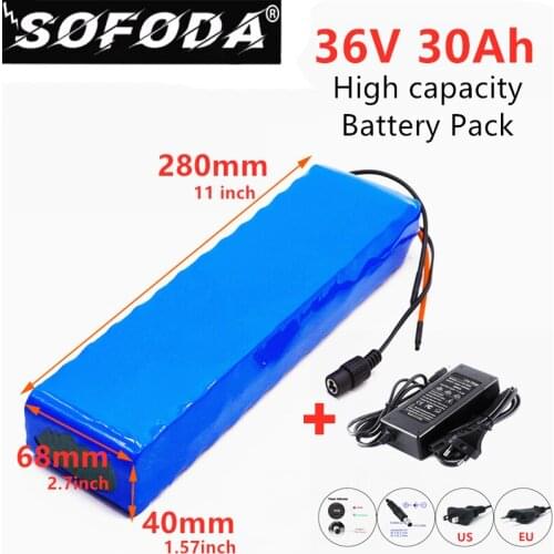 36V 30000mAh Battery e bike Battery Pack 18650 Li-Ion Battery 500W High Power and Capacity 42V Motorcycle Scooter with Charger