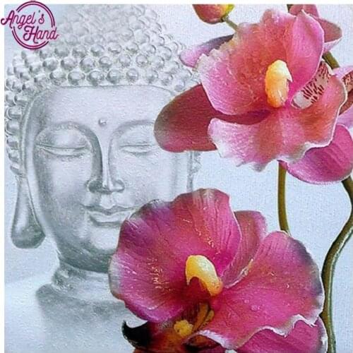 Full Square/Round Drill 5D DIY Diamond Painting " Buddha flowers " 3D Embroidery Cross Stitch Mosaic Home Decor