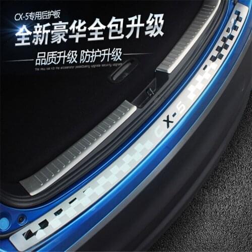 Car cover Car styling Stainless Steel Inner Rear Bumper Protector Sill Trunk Trim for Mazda CX-5 CX5 2012 - 2016 Car styling