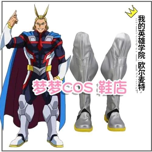 Anime My Hero Academia All·Might Cosplay Shoes Low Heel High High Boots Long Boot Anime Shoes Custom Made