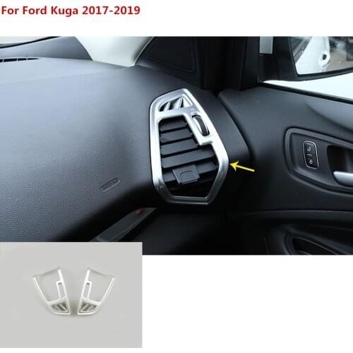 For Ford Kuga 2017 2018 2019 car body ABS Silver styling inner garnish trim front left right Air conditioning Outlet Vent 2pcs