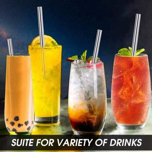 Extra Wide Reusable Metal Drinking Straws for Milkshake Smoothie Beverage Stainless Steel Smoothie Straws 0.4Inch