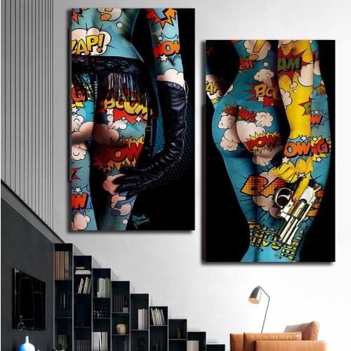 Graffiti Art Sexy Women Modern Portrait Canvas Art Posters and Print Canvas Paintings on The Wall Cuadros for Home Decor Picture