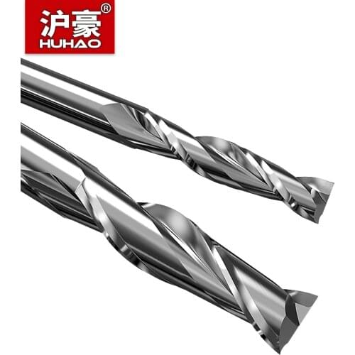 HuHao 2 Flute Full-Grinding Lengthen End Mills Router Bit 60-220mm Anti-vibration Milling Cutters For Steel CNC Machining Center