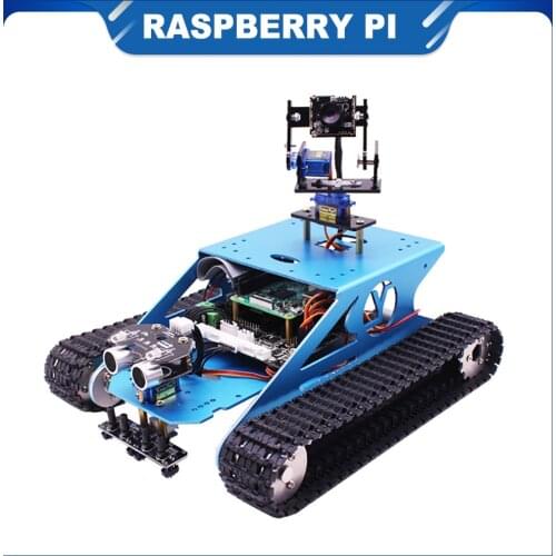 ITINIT R90 Raspberry Pi Model 4B/3B+ G1 Smart Tank Robot Kit with WiFi Camera DIY Tracking Obstacle Avoidance Car