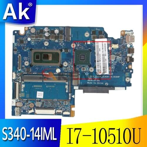 Mainboard For Lenovo S340-14IML c340-15iml Laptop motherboard LA-H104P motherboard with CPU I7 10510U GPU N625 RAM 8G 100% test