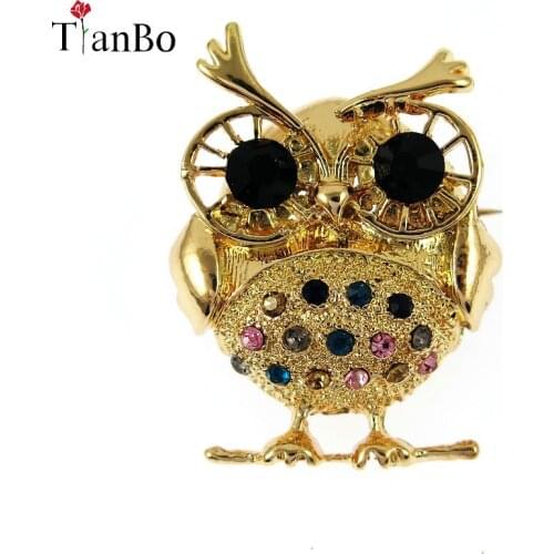 Cute Big Eyes Gold Owl New Products Brooch Pins For Women Fashion Boutonniere Souvenirs And Gifts Jewelry