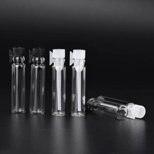 MUB - 1ml 50 Pieces/Lot Frosted Bottles Glass Vials Small Empty Laboratory Bottles Liquid Oil Fragrance Test Tube Trial Bottle