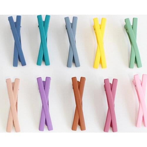 Solid Color Hair Clip Children Girl Kids Women Acrylic Hairpin Barrette Headwear Clamps Styling Accessories Decorations