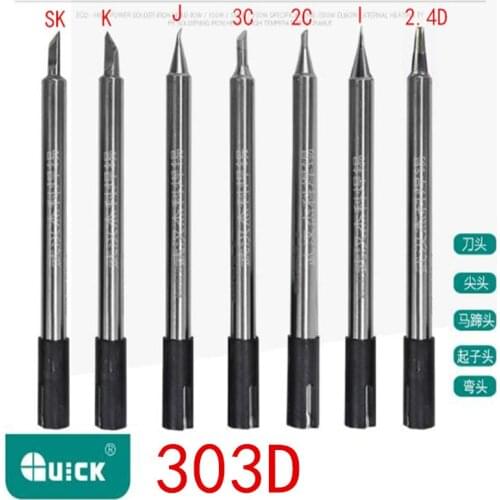 Original for QUICK 303D Lead Free Soldering Station Iron Head 305-K 305-SK Knife Type Tip Elbow