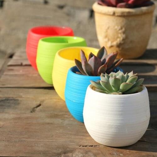 POCKETGARDEN 10 pieces sale Plastic Flower Pot Succulent Plant Flowerpot For Home Office Decoration mixed Color Garden Supplies
