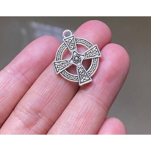 18pcs 24x20mm Celtic Cross Connector Pendants Charms Jewelry Making DIY Mens WomenNecklace Bracelet Handmade Crafts Accessories