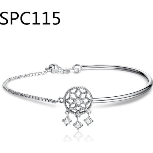 With Box) SPC6 alloy Hader Antique Silver Color Charm Bracelets & Bangles Murano Glass European Charm Beads Bracelets