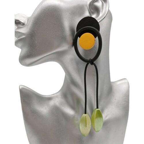 UKEBAY NEW Long Pearl Earrings Green Bead Jewelry Women Drop Earrings Wood Accessories Tassel Design Vintage Ethnic Earring Gift