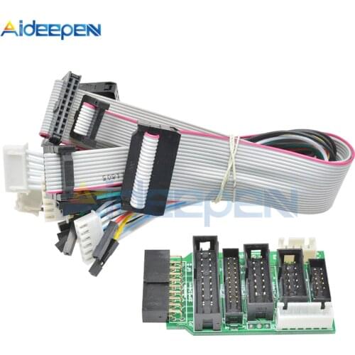 V8 Adapter Converter with 8PCS 4 Pin 6 Pin 10 Pin 20 Pin Grey Flat Ribbon Data Cable Dupont Wire