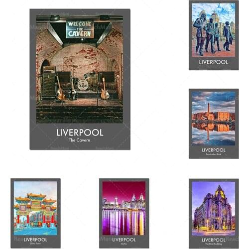 Liverpool vintage travel typographic wall art poster. Housewarming/Birthday/Valentines Day Gifts Home Decor Liver Building Albe