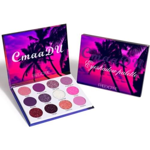 CmaaDu Waterproof Long-lasting Glitter Eyeshadow Eye Makeup 12 Color Pallete Matte Shimmer Eye Shadow Palette Cosmetics
