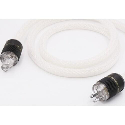 Yter 1piece OCC Silver plated 8twist Power cable 8AG Power cable with Rhodium Plated US AC Power Connector For Audio