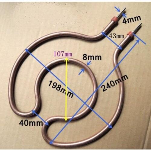 Pancake Maker Parts Large Size double Coils Heating Tube 198mm