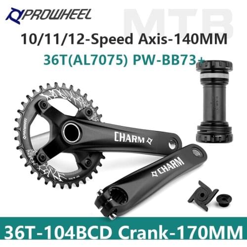 PROWHEEL Mountain Bike 11V 36T 104BCD 170MM Sprocket Crank Arm 10S/11S/12S for Bicycle MTB Crankset Bottom Bracket Bike Part