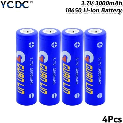 1/2/4/6/8/10pcs 3.7V Lithium 18650 3000mAh Battery Rechargeable Batteries With Pointed For Flashlight Torch headlamp Powerbank