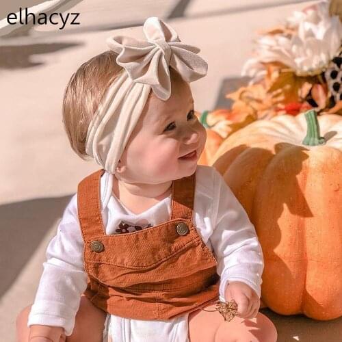 1PC 2021 Spring Velvet Big Hair Bows Headband Winter Funky Soft Solid Elastic Hair Bands Hair Accessories For Girls Boutique